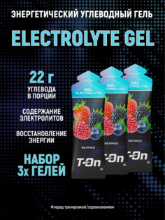 Гель энергетический T-On ELECTROLYTE GEL вкус лесные ягоды 3 шт*60 г