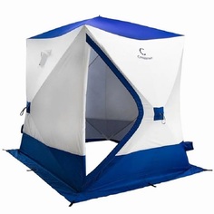Палатка зимняя КУБ Следопыт Long 2.15*1.8м 3 слоя синий/белый PF-TW-38