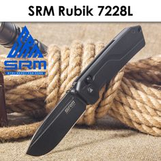 Складной нож SRM 7228L-GB черный 207мм (87мм клинок)