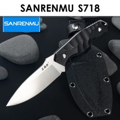 Нож SanRenMu S718 черный 215мм (100мм клинок)