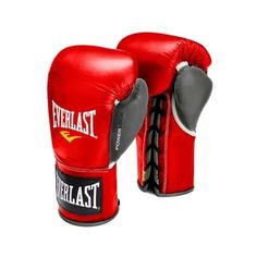 Перчатки боевые Everlast Powerlock 10oz, красный/серый