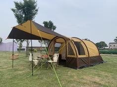 Палатка туристическая MirCamping 6 местная, 350*220*160см, коричнево-песочный, 1800-6