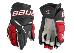 Перчатки хоккейные Bauer S23 Supreme MACH SR, 15", Черн/красн Бауэр