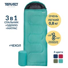 Спальный мешок с подголовником Tanvolt Simple+Menthol правый