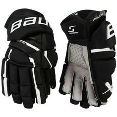 Перчатки хоккейные Bauer S23 Supreme MACH INT, 12", Черн/бел Бауэр