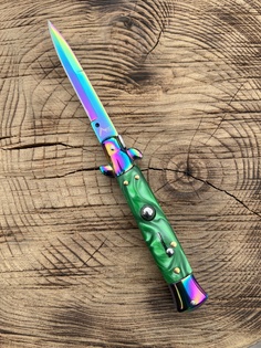 Нож выкидной Guotai Green-purple S2 Стилет