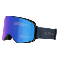 Маска Горнолыжная Alpina Slope Q-Lite Black-Dirtblue Matt/Q-Lite Blue S2 (M) 2024-25