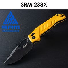 Складной нож SRM 238X-GY желтый 212мм (92мм клинок)