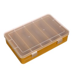 Коробка для мелочей К-12, пластмасс, 19 x 12.5 x 4.7 см, желтый No Brand