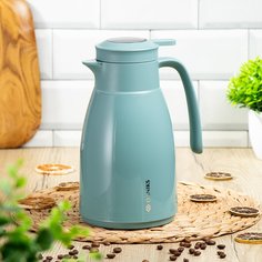 Термос-кувшин Daniks ED-100-blue пластик 1 л колба стекло с датчиком голубой