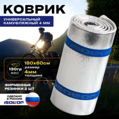 Коврик туристический компактный Isolon Металлик Ultrapack 4 мм для походов, 180х60 см
