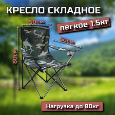 Кресло складное Т5080-Р, 80х50х50см, камуфляж No Brand