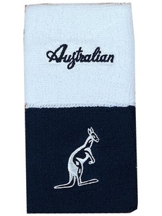 WRISTBAND H.10, напульсник (002200) белый+синий, UNI Mizuno