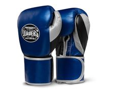 Перчатки боксерские LEADERS LEAD SERIES LONG VELCRO CUSTOM синие 14 oz