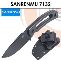 Нож SanRenMu 7132FUI-GH черный 170мм (75мм клинок)
