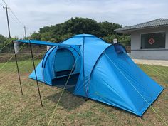 Палатка туристическая MirCamping 4 местная, 2 комнатная, (100+90+225)*235*160, синий