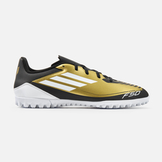 Бутсы мужские Adidas F50 Club TF Messi IG9330 черно-золотистые 11.5 UK