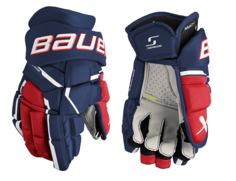 Перчатки хоккейные Bauer S23 Supreme MACH INT, 12", Т.синий/красн/бел Бауэр