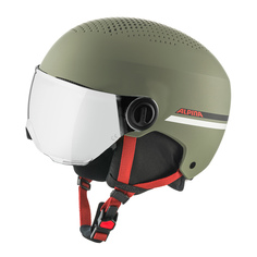 Шлем Детский Alpina Zupo Visor Q-Lite Olive-Red Matt (См:51-55) 2024-25