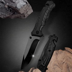 Нож туристический 210мм, Drop-Point - 87мм, черный No Brand