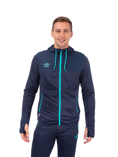 CUSTOM KNIT JACKET жакет тренировочный с капюшоном (049) бирюз/т.син, S,US Umbro