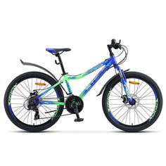 Велосипед горный Stels Navigator 24" 450 MD V030 синий неоновый-зеленый