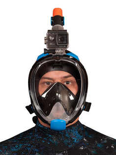Маска полнолицевая SCUBA BROTHERS BEATLE BLACK/BLUE, с креплением экшн-камеры, р-р S/M