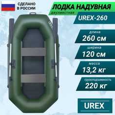 Лодка надувная ПВХ UREX 260 см зеленая