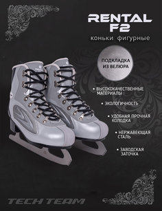 Фигурные коньки для девочек и женщин Tech Team Rental F2 серебристые, размер 41