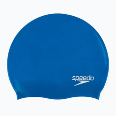 Шапочка для плавания детская SPEEDO Plain Flat Silicone Cap Jr силикон синий