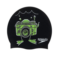 SPEEDO Junior Slogan Cap шапочка дет (0006) черный, one size