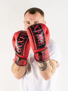 Боксерские перчатки OXXFIRE Muay Thai PRO, PVC красные 8 oz