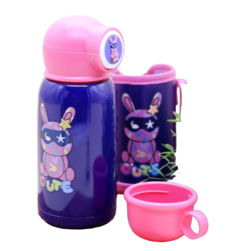 Термос iLikeGift Cute rabbit dark pink 550 мл