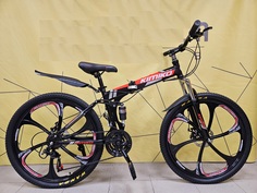 Велосипед складной KimikoSD R26 2023 16.5" черно красный