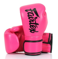 Боксерские перчатки Fairtex Boxing gloves BGV14 16oz, розовые с черной окантовкой