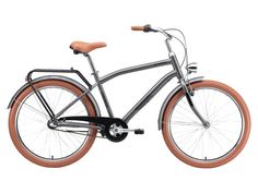 Комфортный велосипед Stark Comfort Man 3-speed (2024) Серый, Чёрный, Коричневый 18"