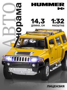 Машинка инерционная Автопанорама 1:32 Hummer H3, желтый
