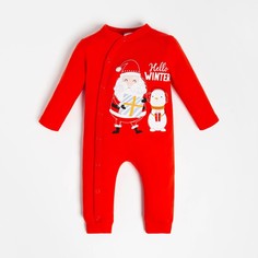 Комбинезон Крошка Я Happy winter, рост 62-68 см, красный