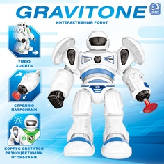 Робот интерактивный GRAVITONE, свет, звук, стреляет, русская озвучка, цвет МИКС IQ BOT