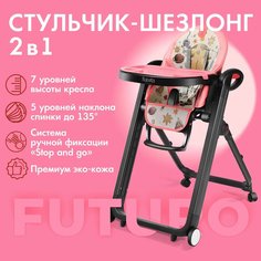 Стульчик для кормления Nuovita Futuro Nero (Cosmo rosa/Розовый космос)