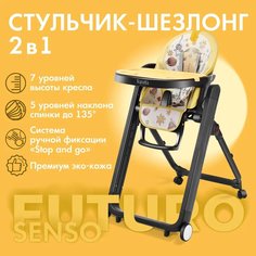 Стульчик для кормления Nuovita Futuro Senso Nero (Cosmo giallo/Желтый космос)