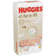 Подгузники Huggies Elite Soft для новорожденных 4-6 кг, 2 размер, 50 шт