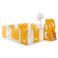 Большой детский игровой манеж, комплекс UNIX Kids SUPREME Music 200x200 Yellow из пластика