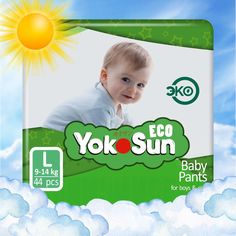 Подгузники трусики детские YokoSun Eco, размер 4/L (9-14 кг), 44 шт