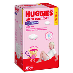 Подгузники-трусики Huggies для девочек 15-25 кг, 6 размер, 88 шт
