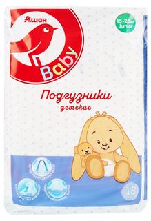 Подгузники АШАН Красная птица junior 7 размер (15-25 кг), 18 шт