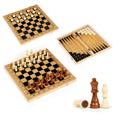 Настольная игра 3 в 1 Король: нарды шахматы шашки 39 х 39 см 2566621 No Brand