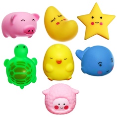 Набор резиновых игрушек для ванны «Милые игрушки», с пищалкой, 7 шт