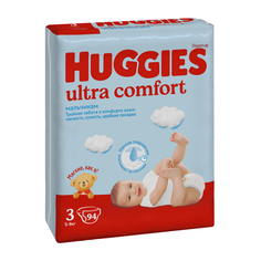 Подгузники Huggies Ultra Comfort для мальчиков 5-9 кг, 3 размер, 94 шт