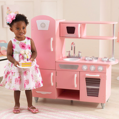 Детская кухня KidKraft Винтаж розовый с белым